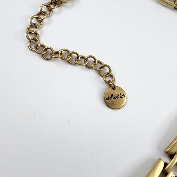 Stella + Dot statement necklace green black art deco - Picture 5 of 10